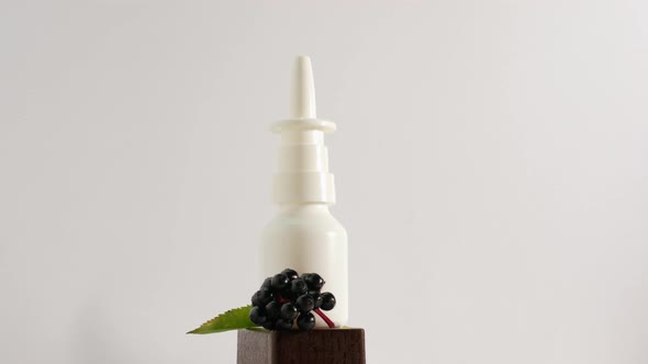 Oil From Berries In Bottles, Copy Space,Homeopathic Treatment From Herbs Or Black Berries.Elderberry alt