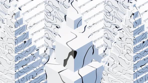 Animation of infinite dissolution of Cubes. Seamless background animation. alt