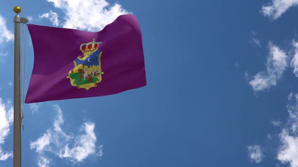 Guadalajara City Flag (Spain) On Flagpole alt
