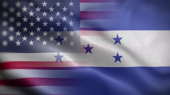 USA Honduras Flag Loop Background 4K