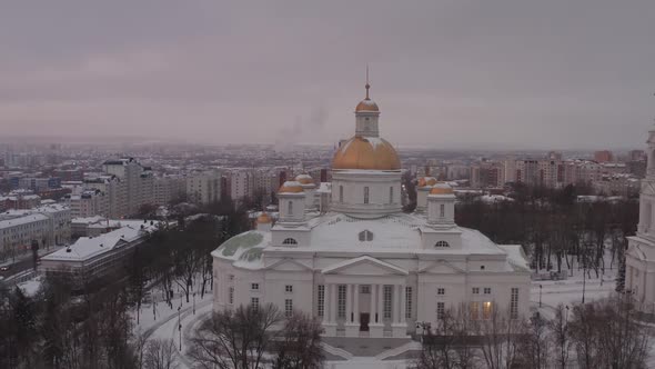 Church in Rossi Filmed From a Quadcopter at Night alt