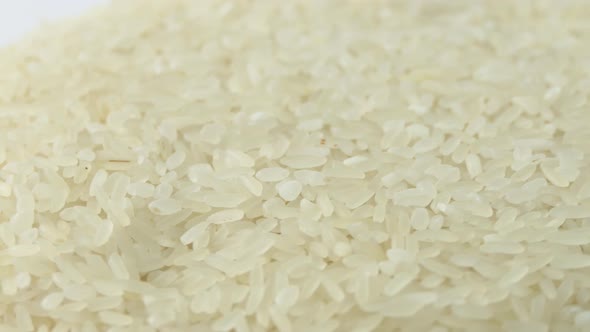 Macro White Raw Rice Texture Food Background Vegetarian Healthy Eating Product