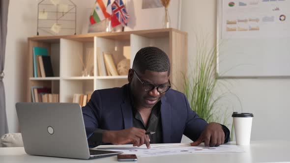 Business Income Data Management Man Graphs Office alt