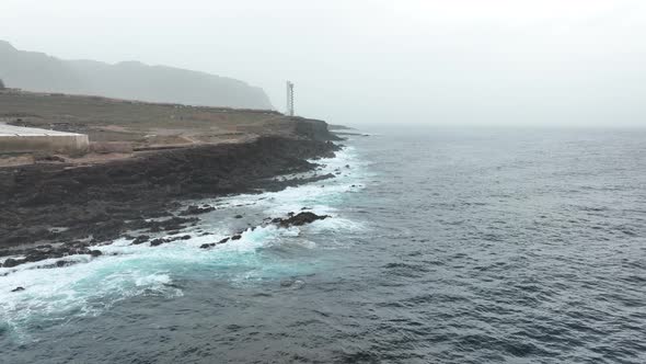 Rough Sea Water and Rocky Coastline alt