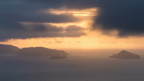 Colorful Morning over Ocean coast alt