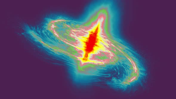 Thermal view galaxy image. Thermal emission or radiation in space. 4k footage