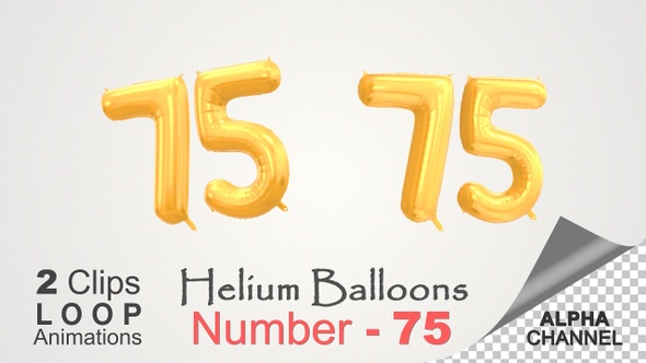 Celebration Helium Balloons With Number – 75