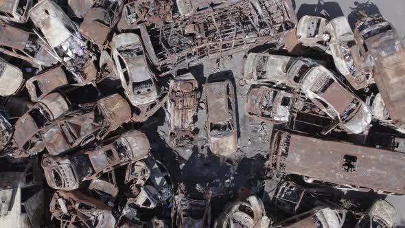 Wardestroyed Cars in Irpin Bucha District Ukraine alt