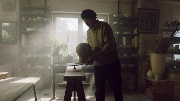 Man Is Working Pottery Studio