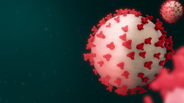 Coronavirus Background Turquoise and Red Color ( Covid-19 ) - Version 3