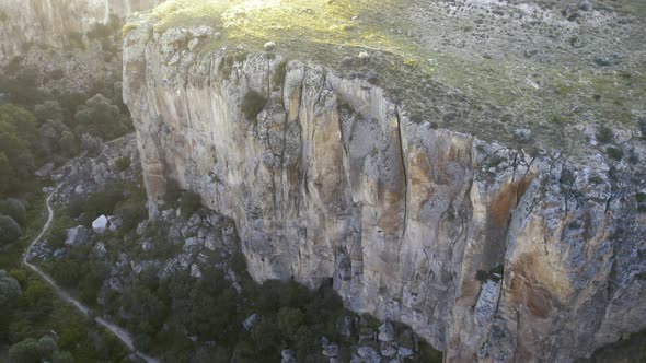 Ihlara Valley Canyon View From Air During Sunrise