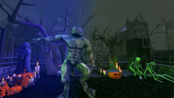 Werewolf Sexy Dancing In A Graveyard Party By Candyloops VideoHive