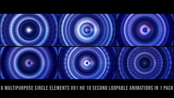 Multipurpose Circle Elements Blue V01