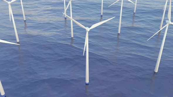 Wind power plants - Creative footage of Green eco free energy in 4K alt