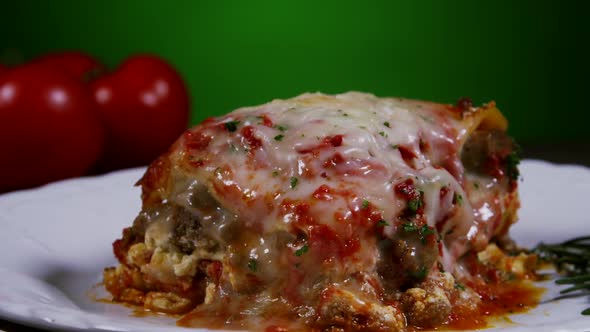 Lasagna Portion On A Plate 42