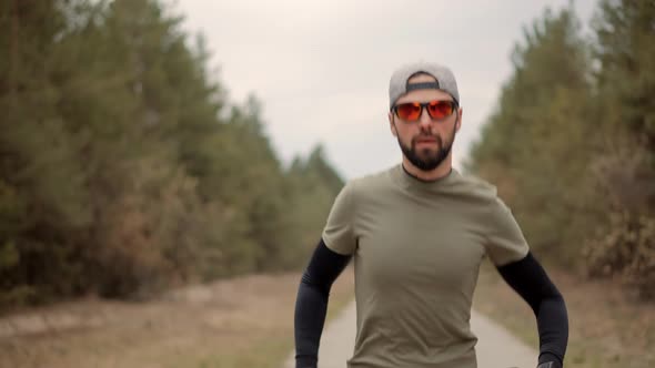 Marathon Runner Sport Jog. Running Man Healthy Lifestyle. Triathlete Running, Sprinting Endurance. alt