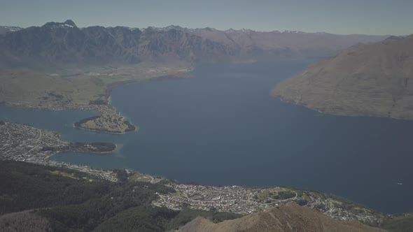 Queenstown in New Zealand from air