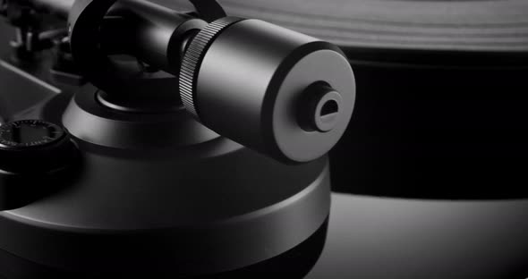 Counterweight and Carbon Tonearm on Record Player
