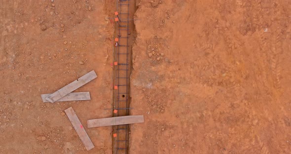 Foundation Steel in a Trench for House alt