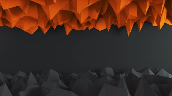 Abstract Low Poly Dark And Orange Background 4K alt