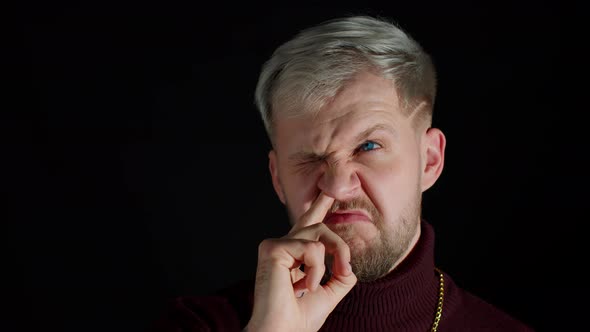 Funny Stupid Stylish Man Picking Nose Removing Boogers Uncultured Habit Bad Manners alt