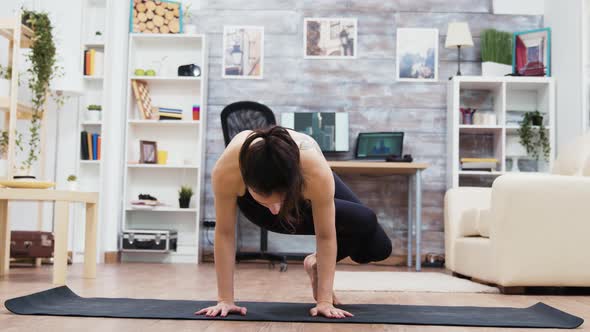 Fitness Girl in Home Doing Strength and Balance alt