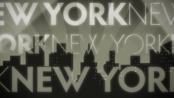 New York Noir Retro Tickertape Loop