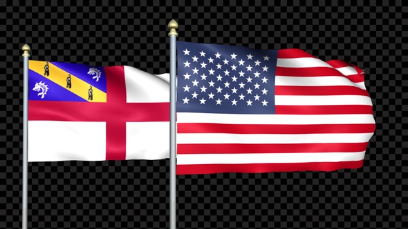 Herm And United States Two Countries Flags Waving alt
