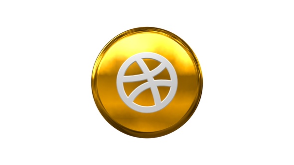 Golden 3D Dribbble Icon alt