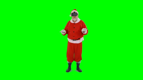 Santa claus using virtual glasses alt