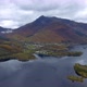 Aerial drone view of Loch Leven in Scotland on a moody day - VideoHive Item for Sale