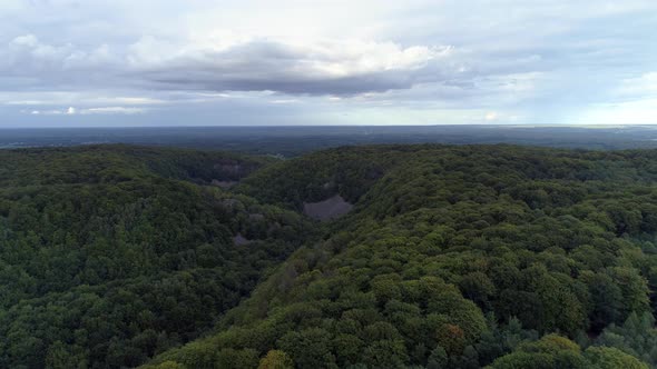 Aerial View of National Park Landscape in Southern Sweden