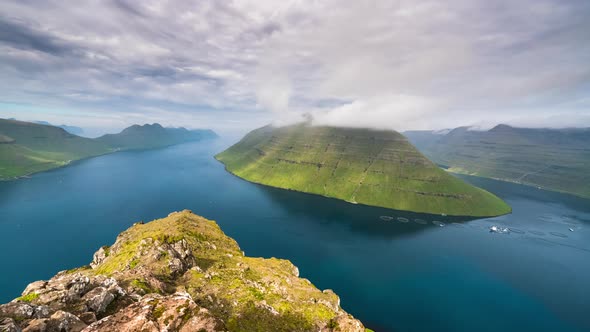 Timelapse with View of Fjord From Klakkur Mountain alt