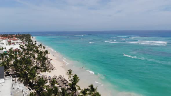 Gorgeous View on Atlantic Ocean on the Shore of Dominican Republic Blue Water alt