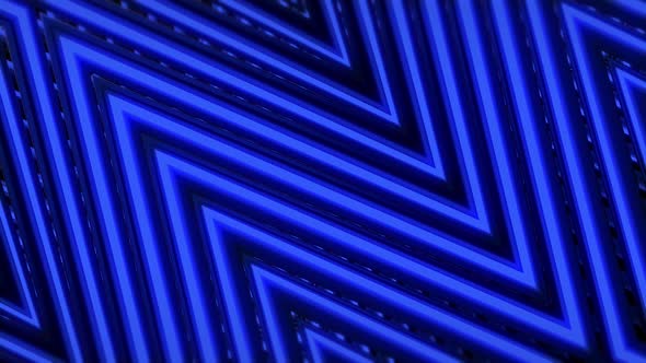 VJ Blue neon background with angled arrows. Seamless loop