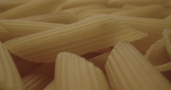 Heap Of Dried Penne Pasta