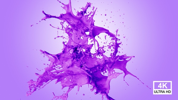 Purple Paint Splash 4K, Elements Motion Graphics ft. artistic