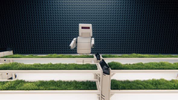Artificial Intelligence Robot And Plants