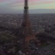 Aerial Ascending Footage of Famous Eiffel Tower and Surrounding Gardens at Dusk - VideoHive Item for Sale