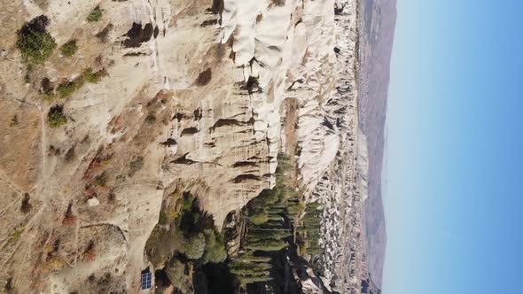 Vertical Video Cappadocia Landscape Aerial View alt
