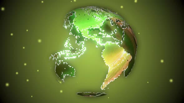 Digital earth map animation. Animated earth globe spinning news background. A 182