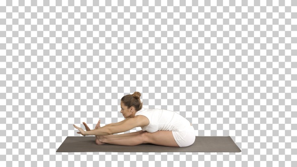 Young sporty attractive woman practicing, Alpha Channel alt