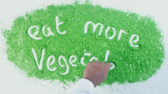 Indian Hand Writes On Green Eat More Vegetables