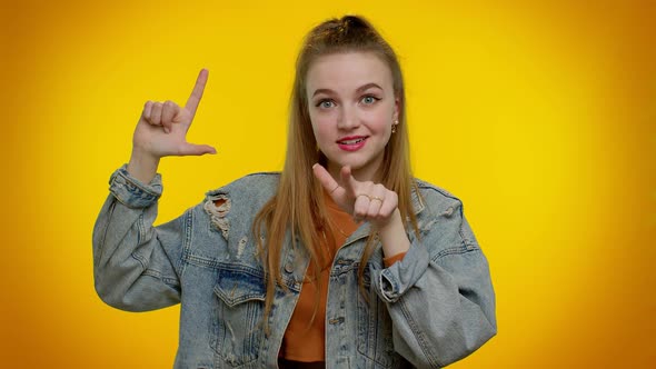 Girl Showing Loser Gesture and Pointing on you Blaming Accusing for Unsuccess Bullying Abuse alt