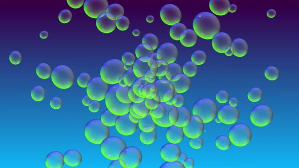 abstract colorful Bubbles in water grows from bottom to top filling space. alt