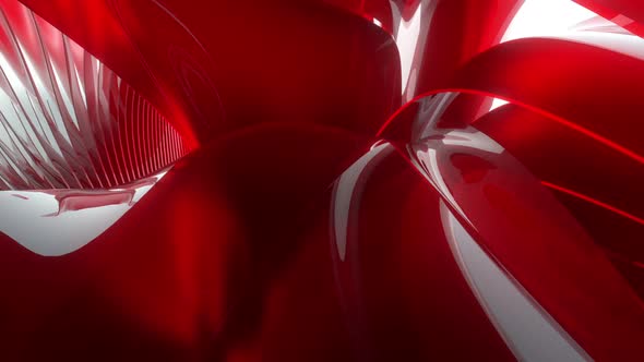 Red Glass Ribbons Loop