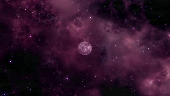 3d realistic slowly rotated zoom in moon alt