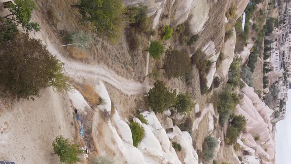 Vertical Video Cappadocia Landscape Aerial View alt