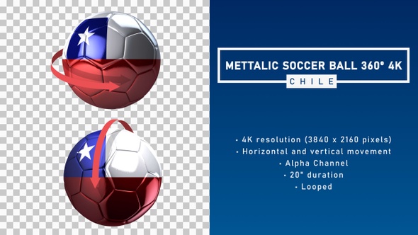 Metallic Soccer Ball 360º 4K - Chile