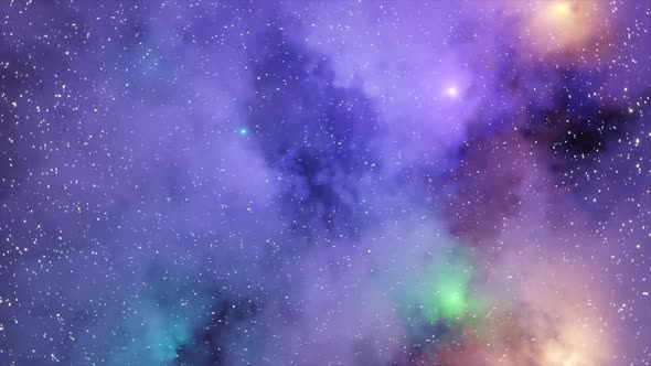 Deep Space Nebula Loop Background with Glowing Star and Plasma
